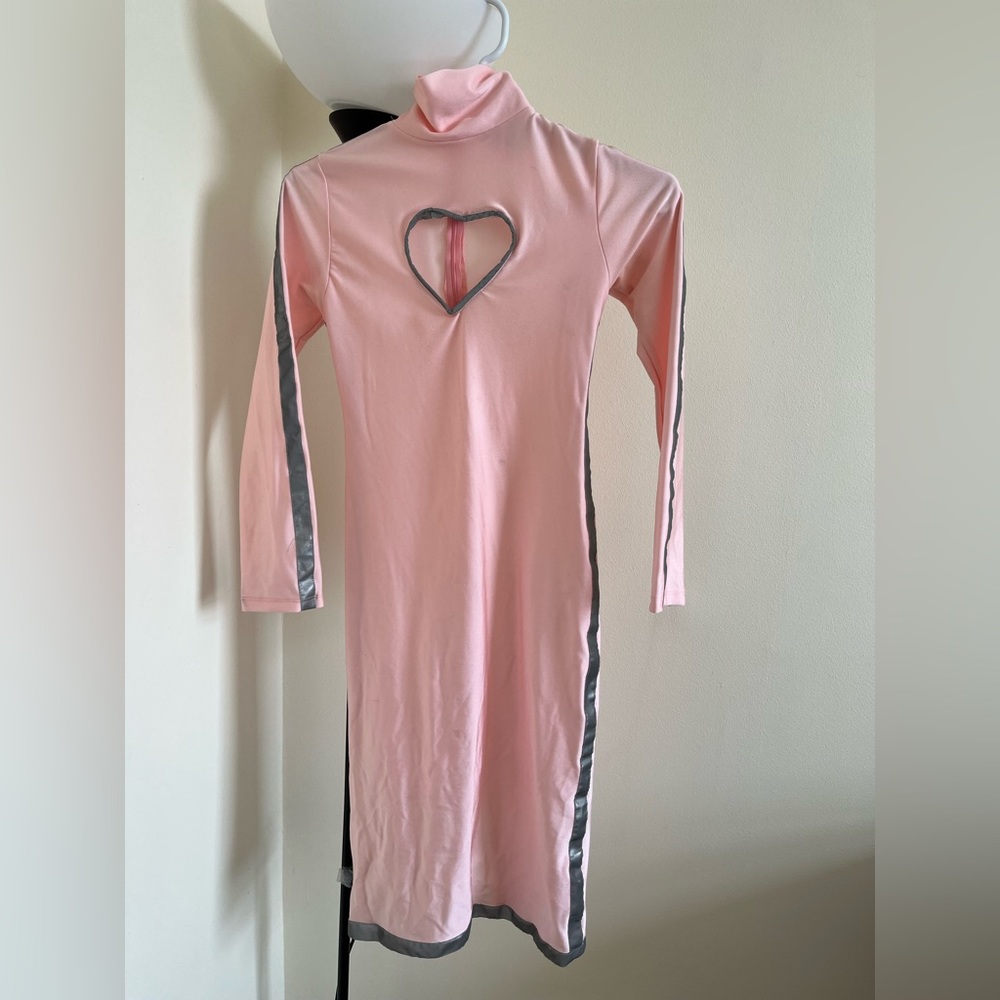 Esq by YRU Baby Pink Heart Cut-Out Midi Dress - SIZE S